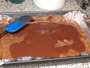 brownies: spread frosting evenly